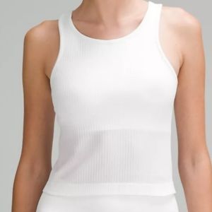 Lululemon Ebb Street Cropped Razorback Tank, Size 12, White